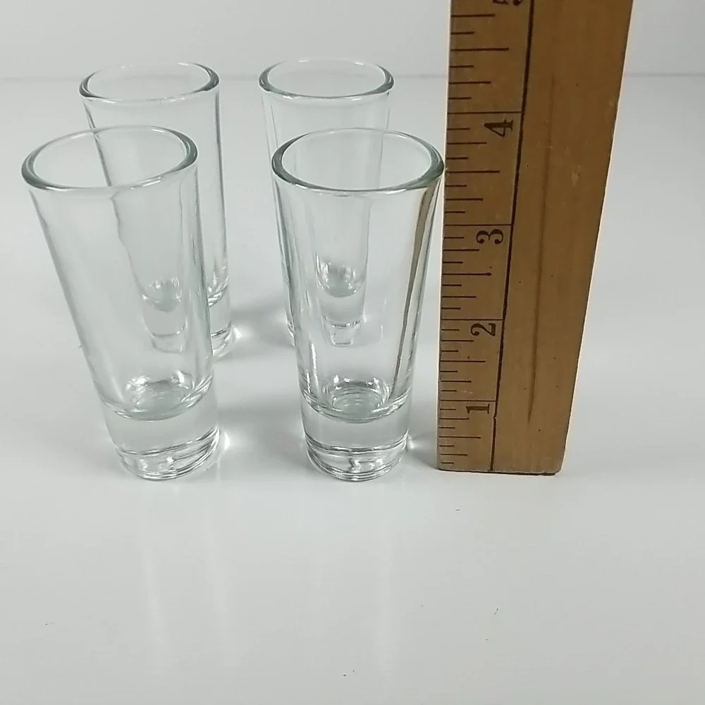 Set Of 4 Crisa Double Shot Glasses Heavy Bottom